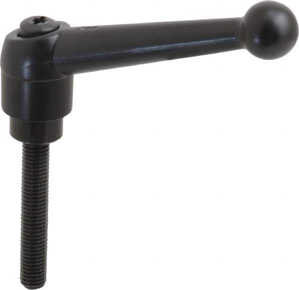 KIPP - M10 x 1.5, 25mm Hub Diam, Zinc Die Cast (Steel Components) Metric Threaded Stud Adjustable Clamping Lever - 60mm Stud Length, 108mm OAL, 67mm High - Eagle Tool & Supply