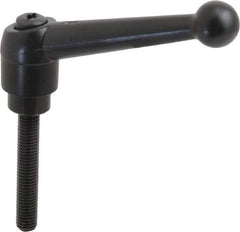 KIPP - M10 x 1.5, 25mm Hub Diam, Zinc Die Cast (Steel Components) Metric Threaded Stud Adjustable Clamping Lever - 60mm Stud Length, 108mm OAL, 67mm High - Eagle Tool & Supply