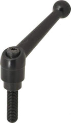 KIPP - M12 x 1.75, 25mm Hub Diam, Zinc Die Cast (Steel Components) Metric Threaded Stud Adjustable Clamping Lever - 40mm Stud Length, 108mm OAL, 67mm High - Eagle Tool & Supply