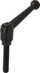 KIPP - M12 x 1.75, 25mm Hub Diam, Zinc Die Cast (Steel Components) Metric Threaded Stud Adjustable Clamping Lever - 60mm Stud Length, 108mm OAL, 67mm High - Eagle Tool & Supply