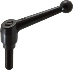 KIPP - 5/8-11, 1.18" Hub Diam, Zinc Die Cast (Steel Components) Threaded Stud Adjustable Clamping Lever - 1.97" Stud Length, 4.96" OAL, 3.11" High - Eagle Tool & Supply