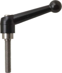 KIPP - 5/16-18, 0.71" Hub Diam, Zinc Die Cast (Stainless Steel Components) Threaded Stud Adjustable Clamping Lever - 1.57" Stud Length, 2.87" OAL, 1.79" High - Eagle Tool & Supply