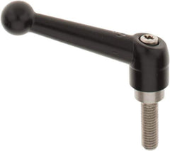 KIPP - M8 x 1.25, 18mm Hub Diam, Zinc Die Cast (Stainless Steel Components) Metric Threaded Stud Adjustable Clamping Lever - 25mm Stud Length, 73mm OAL, 45.5mm High - Eagle Tool & Supply