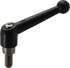 KIPP - M10 x 1.5, 21mm Hub Diam, Zinc Die Cast (Stainless Steel Components) Metric Threaded Stud Adjustable Clamping Lever - 20mm Stud Length, 90mm OAL, 57.5mm High - Eagle Tool & Supply