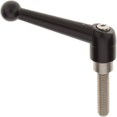 KIPP - M10 x 1.5, 21mm Hub Diam, Zinc Die Cast (Stainless Steel Components) Metric Threaded Stud Adjustable Clamping Lever - 40mm Stud Length, 90mm OAL, 57.5mm High - Eagle Tool & Supply