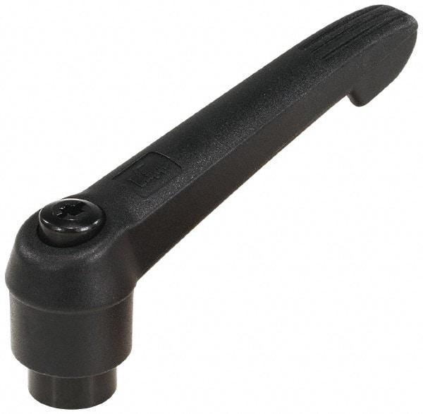 KIPP - M6 x 1.0, 13mm Hub Diam, Glass Fiber (Steel Components) Tapped Adjustable Clamping Lever - 47mm OAL, 30mm High, 9mm Hole Depth - Eagle Tool & Supply