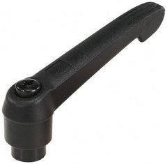 KIPP - M6 x 1.0, 13mm Hub Diam, Glass Fiber (Steel Components) Tapped Adjustable Clamping Lever - 47mm OAL, 30mm High, 9mm Hole Depth - Eagle Tool & Supply