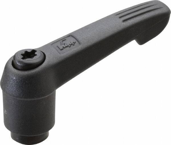 KIPP - M5 x 0.8, 13mm Hub Diam, Glass Fiber (Steel Components) Tapped Adjustable Clamping Lever - 47mm OAL, 30mm High, 9mm Hole Depth - Eagle Tool & Supply