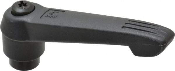 KIPP - 3/8-16, 1" Hub Diam, Glass Fiber (Steel Components) Tapped Adjustable Clamping Lever - 4.29" OAL, 2.4" High, 0.67" Hole Depth - Eagle Tool & Supply