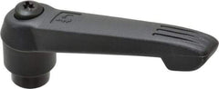 KIPP - 3/8-16, 1" Hub Diam, Glass Fiber (Steel Components) Tapped Adjustable Clamping Lever - 4.29" OAL, 2.4" High, 0.67" Hole Depth - Eagle Tool & Supply