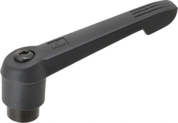 KIPP - M16 x 2.0, 30mm Hub Diam, Glass Fiber (Steel Components) Tapped Adjustable Clamping Lever - 126mm OAL, 72mm High, 23mm Hole Depth - Eagle Tool & Supply