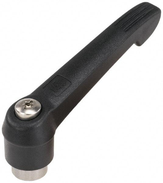 KIPP - M12 x 1.75, 25.5mm Hub Diam, Glass Fiber (Stainless Steel Components) Tapped Adjustable Clamping Lever - 109mm OAL, 61mm High, 17mm Hole Depth - Eagle Tool & Supply