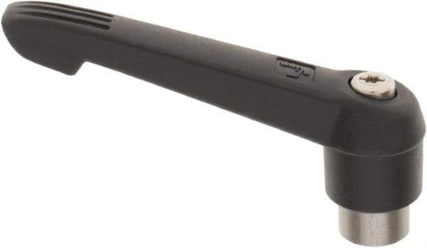 KIPP - 3/8-16, 0.85" Hub Diam, Glass Fiber (Stainless Steel Components) Tapped Adjustable Clamping Lever - 3.6" OAL, 2.11" High, 0.55" Hole Depth - Eagle Tool & Supply