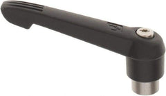 KIPP - 3/8-16, 0.85" Hub Diam, Glass Fiber (Stainless Steel Components) Tapped Adjustable Clamping Lever - 3.6" OAL, 2.11" High, 0.55" Hole Depth - Eagle Tool & Supply