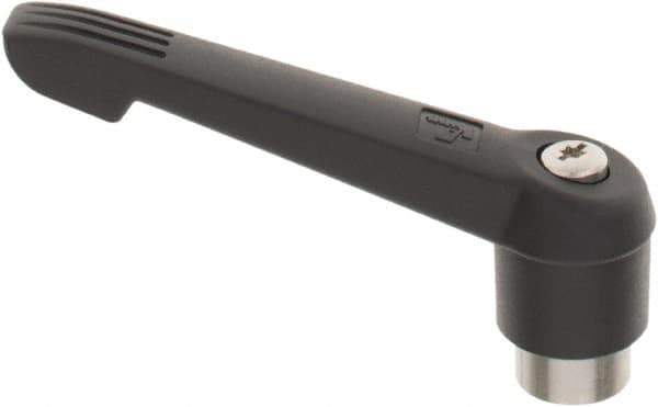 KIPP - 1/2-13, 1.18" Hub Diam, Glass Fiber (Stainless Steel Components) Tapped Adjustable Clamping Lever - 4.96" OAL, 2.83" High, 0.91" Hole Depth - Eagle Tool & Supply