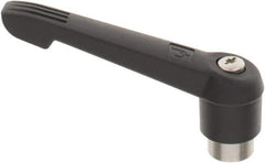 KIPP - 1/2-13, 1.18" Hub Diam, Glass Fiber (Stainless Steel Components) Tapped Adjustable Clamping Lever - 4.96" OAL, 2.83" High, 0.91" Hole Depth - Eagle Tool & Supply