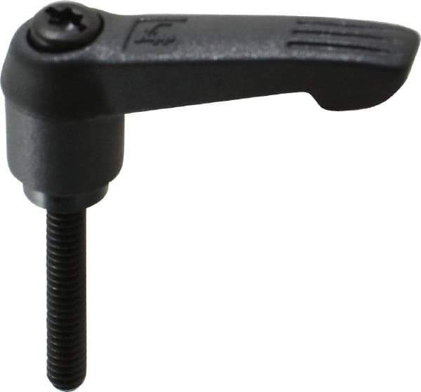 KIPP - #10-24, 0.51" Hub Diam, Glass Fiber (Steel Components) Threaded Stud Adjustable Clamping Lever - 1.18" Stud Length, 1.85" OAL, 1.18" High - Eagle Tool & Supply