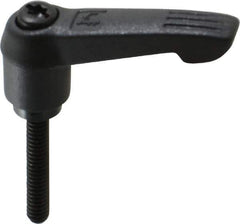 KIPP - #10-24, 0.51" Hub Diam, Glass Fiber (Steel Components) Threaded Stud Adjustable Clamping Lever - 1.18" Stud Length, 1.85" OAL, 1.18" High - Eagle Tool & Supply