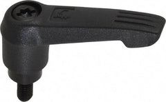 KIPP - #10-32, 0.51" Hub Diam, Glass Fiber (Steel Components) Threaded Stud Adjustable Clamping Lever - 0.39" Stud Length, 1.85" OAL, 1.18" High - Eagle Tool & Supply