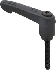 KIPP - #10-32, 0.51" Hub Diam, Glass Fiber (Steel Components) Threaded Stud Adjustable Clamping Lever - 1.18" Stud Length, 1.85" OAL, 1.18" High - Eagle Tool & Supply