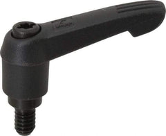KIPP - 1/4-20, 0.51" Hub Diam, Glass Fiber (Steel Components) Threaded Stud Adjustable Clamping Lever - 0.39" Stud Length, 1.85" OAL, 1.18" High - Eagle Tool & Supply