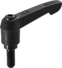 KIPP - 1/4-20, 0.51" Hub Diam, Glass Fiber (Steel Components) Threaded Stud Adjustable Clamping Lever - 0.59" Stud Length, 1.85" OAL, 1.18" High - Eagle Tool & Supply