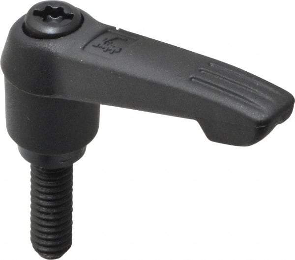 KIPP - 1/4-20, 0.51" Hub Diam, Glass Fiber (Steel Components) Threaded Stud Adjustable Clamping Lever - 0.79" Stud Length, 1.85" OAL, 1.18" High - Eagle Tool & Supply