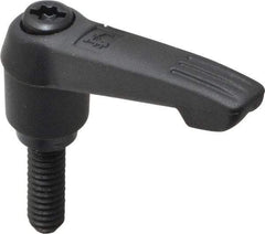 KIPP - 1/4-20, 0.51" Hub Diam, Glass Fiber (Steel Components) Threaded Stud Adjustable Clamping Lever - 0.79" Stud Length, 1.85" OAL, 1.18" High - Eagle Tool & Supply