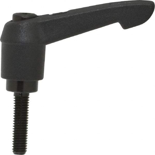 KIPP - M5 x 0.8, 13mm Hub Diam, Glass Fiber (Steel Components) Metric Threaded Stud Adjustable Clamping Lever - 20mm Stud Length, 47mm OAL, 30mm High - Eagle Tool & Supply