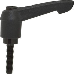 KIPP - M5 x 0.8, 13mm Hub Diam, Glass Fiber (Steel Components) Metric Threaded Stud Adjustable Clamping Lever - 20mm Stud Length, 47mm OAL, 30mm High - Eagle Tool & Supply