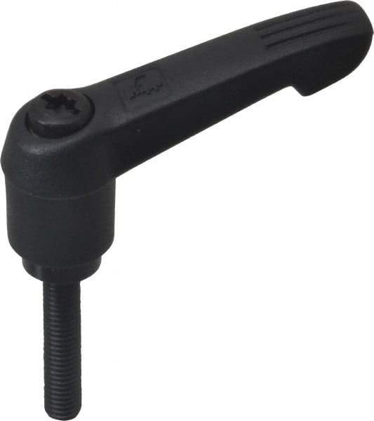 KIPP - M5 x 0.8, 13mm Hub Diam, Glass Fiber (Steel Components) Metric Threaded Stud Adjustable Clamping Lever - 25mm Stud Length, 47mm OAL, 30mm High - Eagle Tool & Supply