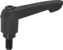 KIPP - M6 x 1.0, 13mm Hub Diam, Glass Fiber (Steel Components) Metric Threaded Stud Adjustable Clamping Lever - 10mm Stud Length, 47mm OAL, 30mm High - Eagle Tool & Supply