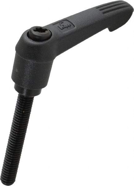 KIPP - M6 x 1.0, 13mm Hub Diam, Glass Fiber (Steel Components) Metric Threaded Stud Adjustable Clamping Lever - 40mm Stud Length, 47mm OAL, 30mm High - Eagle Tool & Supply