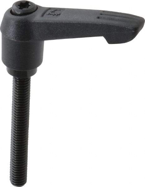 KIPP - M6 x 1.0, 13mm Hub Diam, Glass Fiber (Steel Components) Metric Threaded Stud Adjustable Clamping Lever - 45mm Stud Length, 47mm OAL, 30mm High - Eagle Tool & Supply