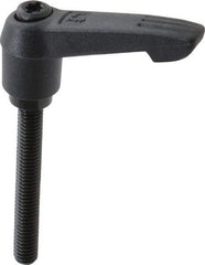 KIPP - M6 x 1.0, 13mm Hub Diam, Glass Fiber (Steel Components) Metric Threaded Stud Adjustable Clamping Lever - 45mm Stud Length, 47mm OAL, 30mm High - Eagle Tool & Supply