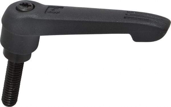 KIPP - 5/16-18, 0.71" Hub Diam, Glass Fiber (Steel Components) Threaded Stud Adjustable Clamping Lever - 1.18" Stud Length, 2.95" OAL, 1.63" High - Eagle Tool & Supply