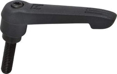 KIPP - 5/16-18, 0.71" Hub Diam, Glass Fiber (Steel Components) Threaded Stud Adjustable Clamping Lever - 1.18" Stud Length, 2.95" OAL, 1.63" High - Eagle Tool & Supply