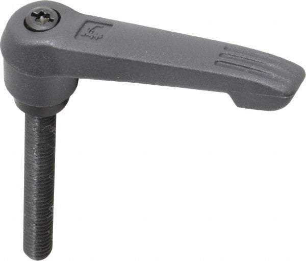 KIPP - 5/16-18, 0.71" Hub Diam, Glass Fiber (Steel Components) Threaded Stud Adjustable Clamping Lever - 2.36" Stud Length, 2.95" OAL, 1.63" High - Eagle Tool & Supply