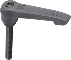 KIPP - 5/16-18, 0.71" Hub Diam, Glass Fiber (Steel Components) Threaded Stud Adjustable Clamping Lever - 2.36" Stud Length, 2.95" OAL, 1.63" High - Eagle Tool & Supply
