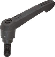 KIPP - 3/8-16, 0.71" Hub Diam, Glass Fiber (Steel Components) Threaded Stud Adjustable Clamping Lever - 0.79" Stud Length, 2.95" OAL, 1.63" High - Eagle Tool & Supply