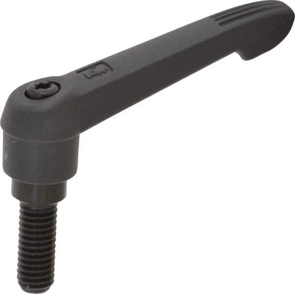 KIPP - 3/8-16, 0.71" Hub Diam, Glass Fiber (Steel Components) Threaded Stud Adjustable Clamping Lever - 0.98" Stud Length, 2.95" OAL, 1.63" High - Eagle Tool & Supply