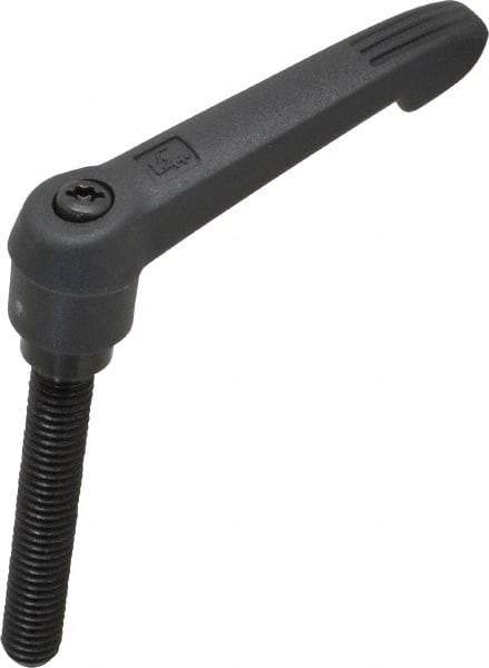 KIPP - 3/8-16, 0.71" Hub Diam, Glass Fiber (Steel Components) Threaded Stud Adjustable Clamping Lever - 2.36" Stud Length, 2.95" OAL, 1.63" High - Eagle Tool & Supply