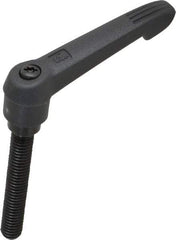 KIPP - 3/8-16, 0.71" Hub Diam, Glass Fiber (Steel Components) Threaded Stud Adjustable Clamping Lever - 2.36" Stud Length, 2.95" OAL, 1.63" High - Eagle Tool & Supply