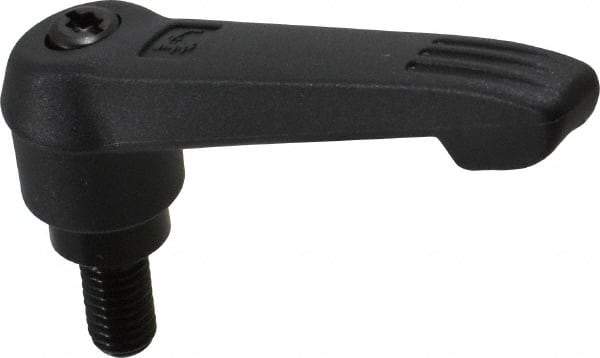 KIPP - M8 x 1.25, 18mm Hub Diam, Glass Fiber (Steel Components) Metric Threaded Stud Adjustable Clamping Lever - 15mm Stud Length, 75mm OAL, 41.5mm High - Eagle Tool & Supply
