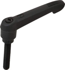 KIPP - M8 x 1.25, 18mm Hub Diam, Glass Fiber (Steel Components) Metric Threaded Stud Adjustable Clamping Lever - 40mm Stud Length, 75mm OAL, 41.5mm High - Eagle Tool & Supply