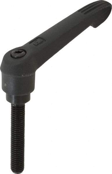 KIPP - M8 x 1.25, 18mm Hub Diam, Glass Fiber (Steel Components) Metric Threaded Stud Adjustable Clamping Lever - 45mm Stud Length, 75mm OAL, 41.5mm High - Eagle Tool & Supply