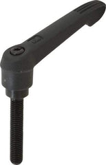 KIPP - M8 x 1.25, 18mm Hub Diam, Glass Fiber (Steel Components) Metric Threaded Stud Adjustable Clamping Lever - 45mm Stud Length, 75mm OAL, 41.5mm High - Eagle Tool & Supply