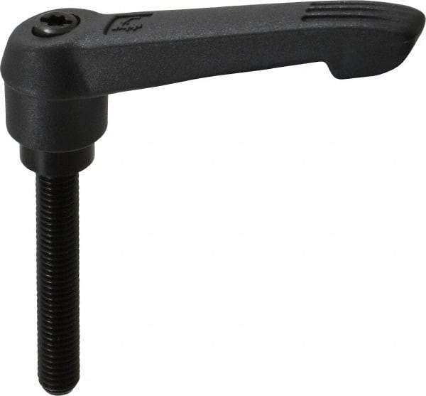 KIPP - M8 x 1.25, 18mm Hub Diam, Glass Fiber (Steel Components) Metric Threaded Stud Adjustable Clamping Lever - 50mm Stud Length, 75mm OAL, 41.5mm High - Eagle Tool & Supply