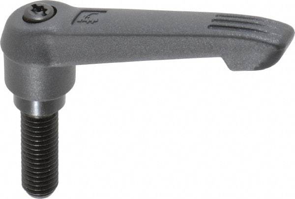 KIPP - M10 x 1.5, 18mm Hub Diam, Glass Fiber (Steel Components) Metric Threaded Stud Adjustable Clamping Lever - 30mm Stud Length, 75mm OAL, 41.5mm High - Eagle Tool & Supply