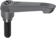 KIPP - M10 x 1.5, 18mm Hub Diam, Glass Fiber (Steel Components) Metric Threaded Stud Adjustable Clamping Lever - 30mm Stud Length, 75mm OAL, 41.5mm High - Eagle Tool & Supply